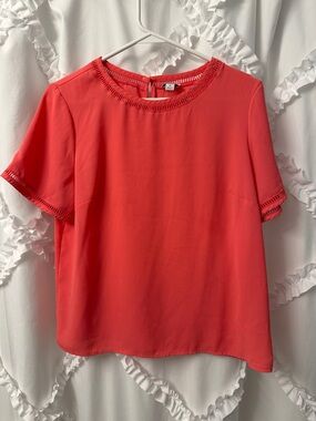 J. Crew Coral Short-Sleeve Blouse
